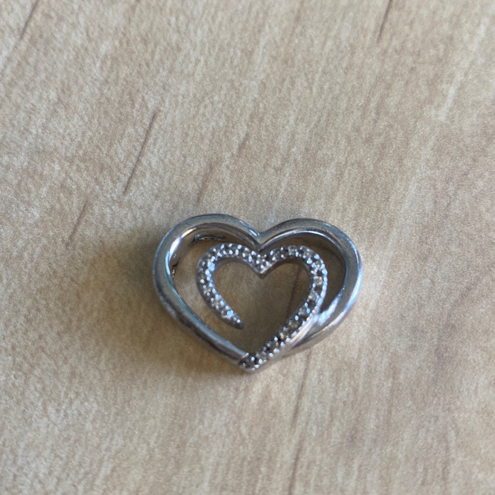Open heart 925 silver Diamond pendant